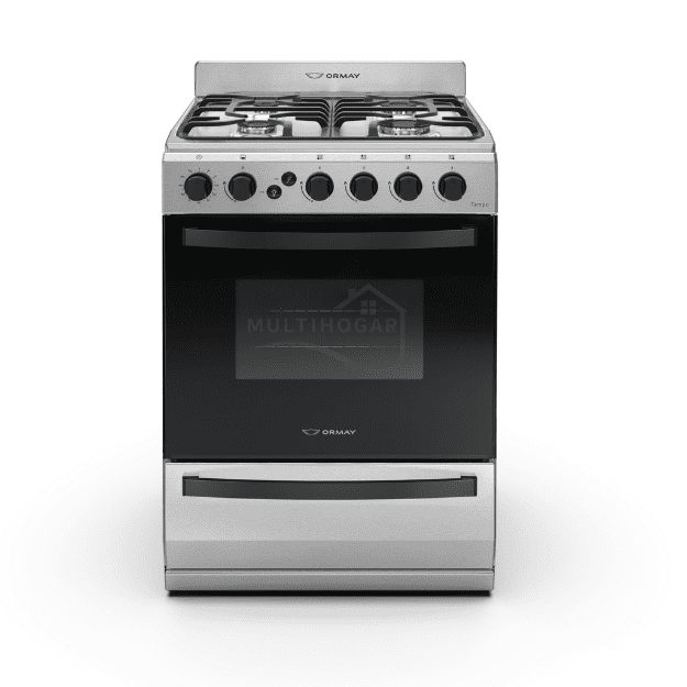 Cocina Ormay Tempo Acero Inoxidable 4 Hornallas Timer