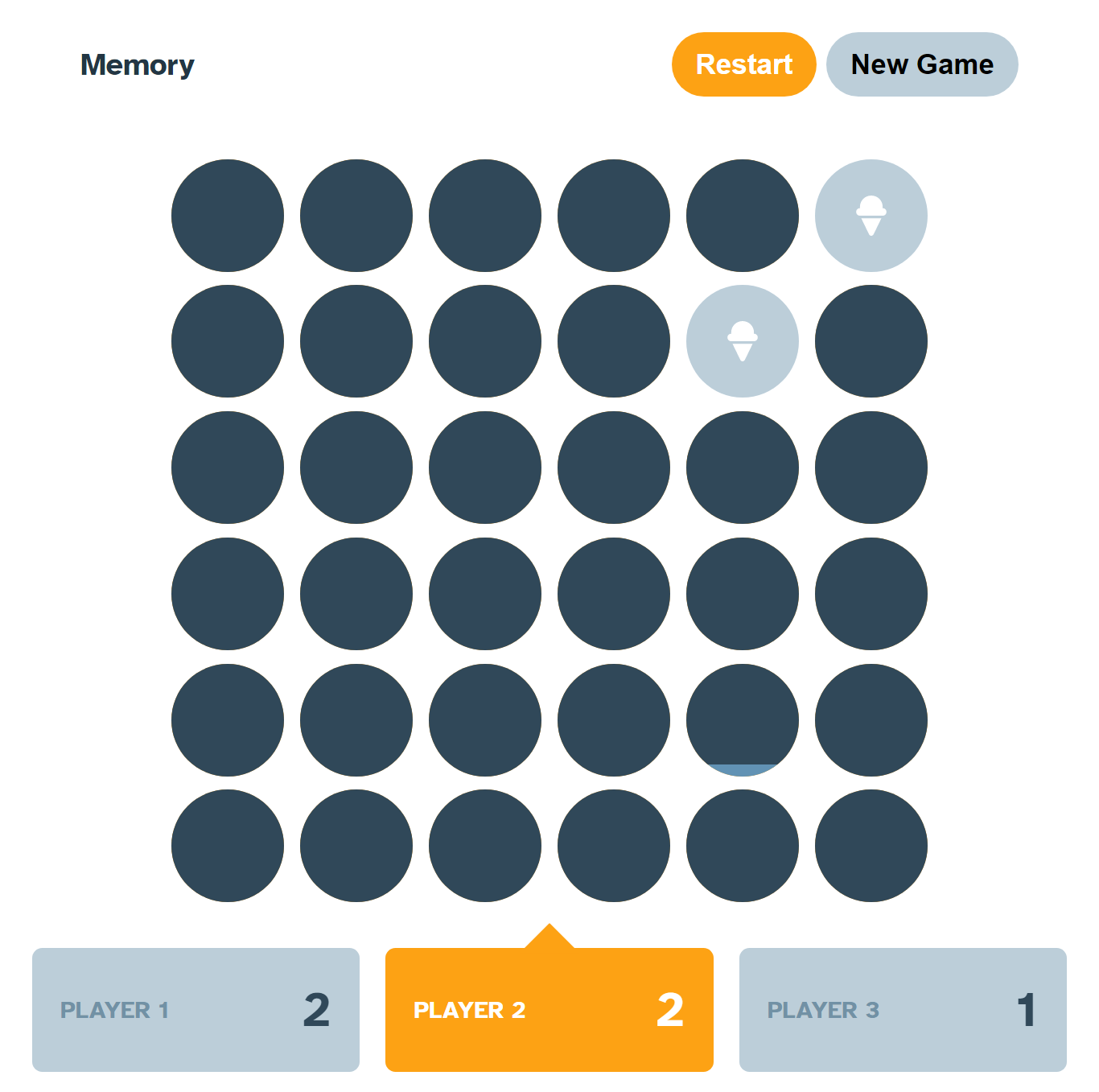 Memory Game Screen Shot