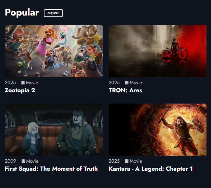 Entertainment Web App