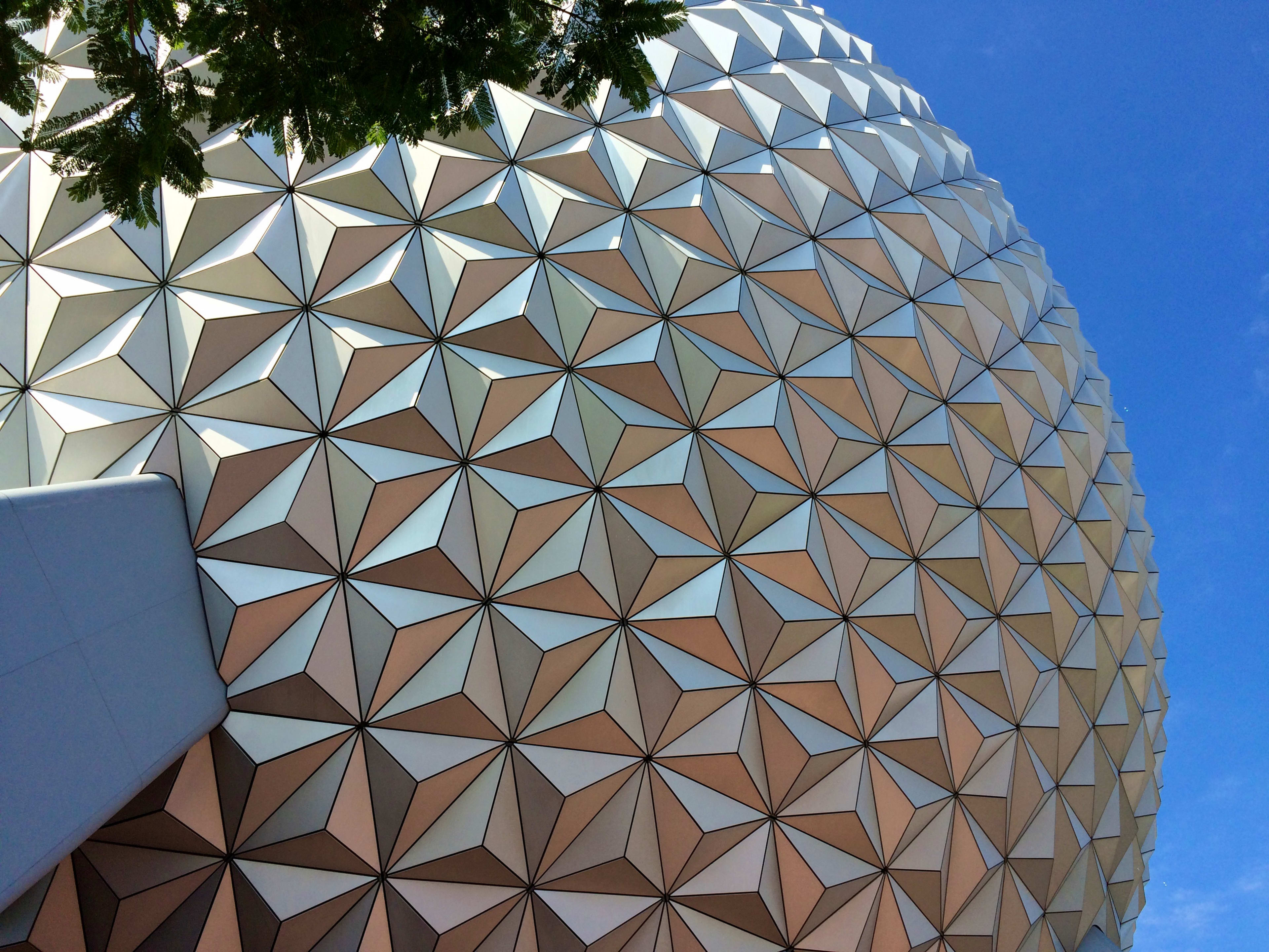 Photograph of the Spaceship Earth A.K.A Epcot Ball attraction at Walt Disney World in Florida.