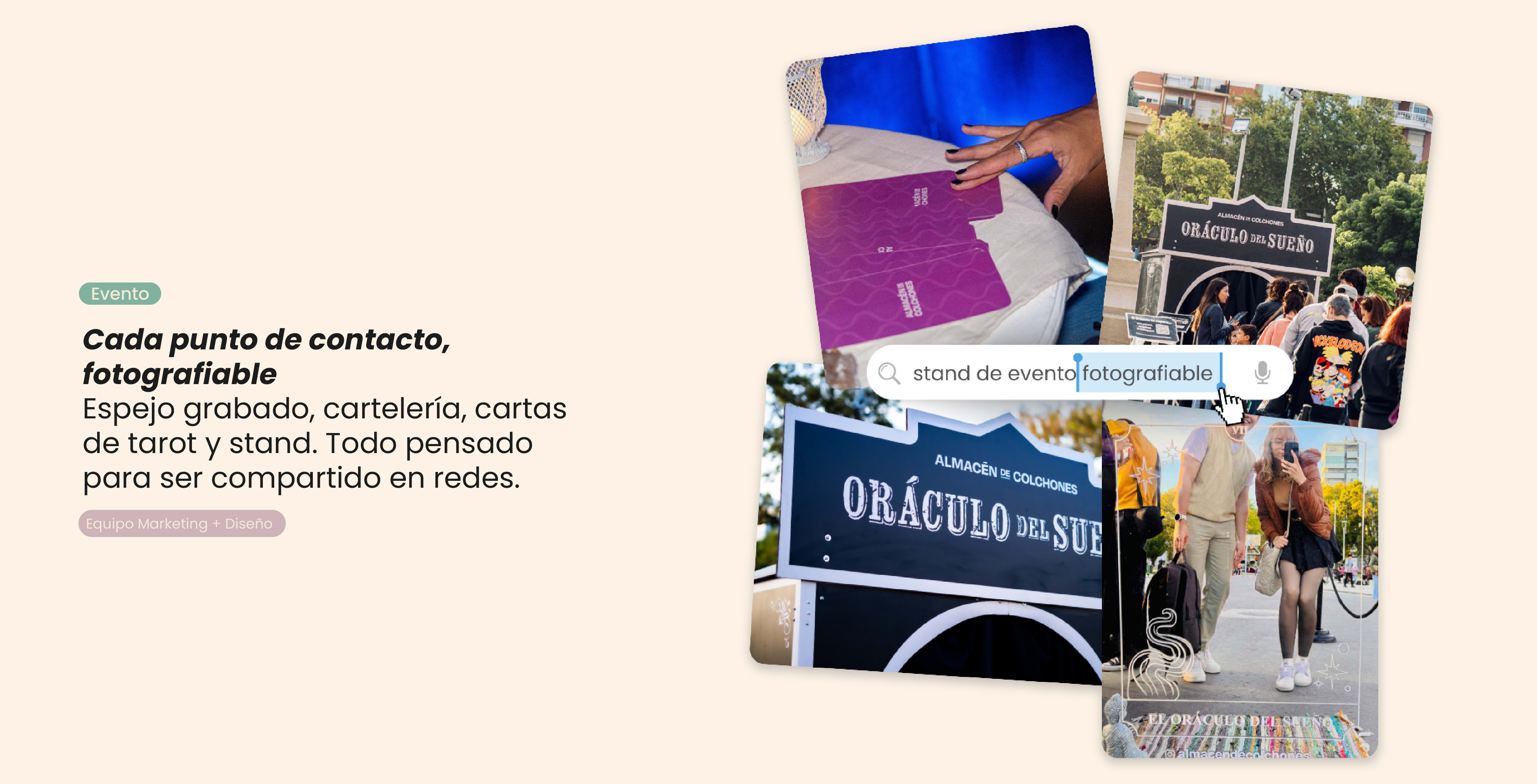 piezas del evento