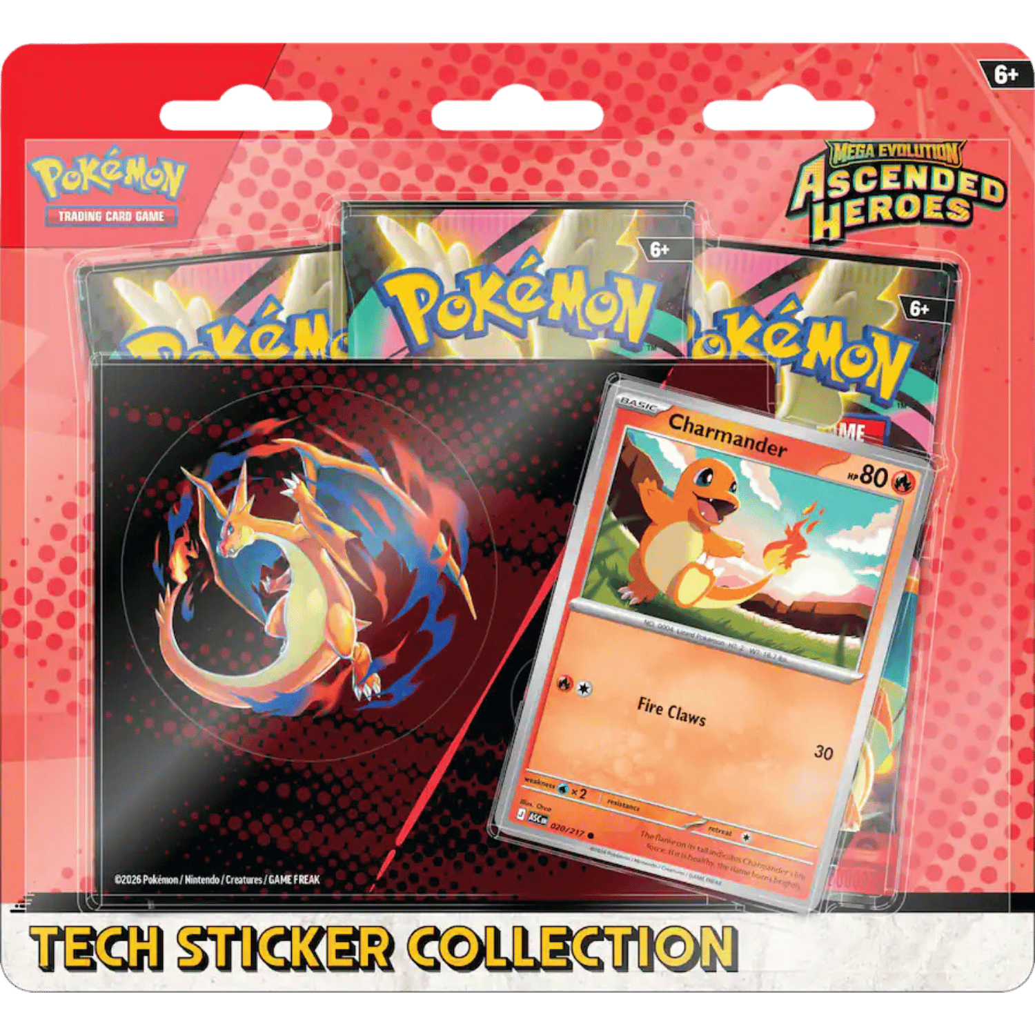 MEGA EVOLUTION: ASCENDED HEROES TECH STICKER COLLECTION – CHARMANDER ürün görseli