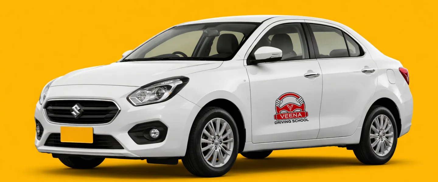 Car driving through town streets