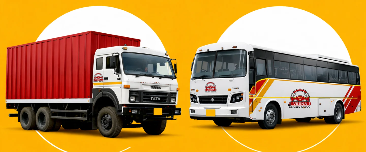 Heavy motor vehicle on the highway