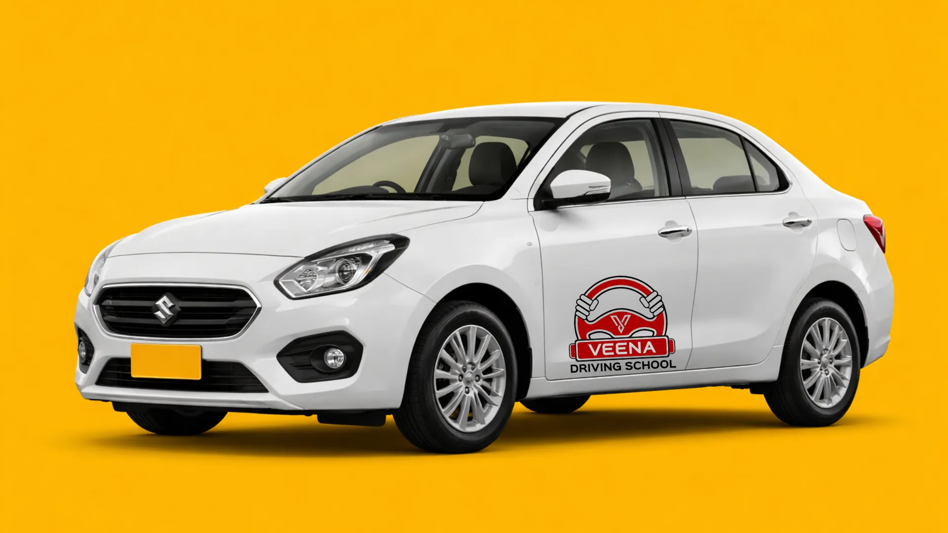 A student confidently driving on an open road