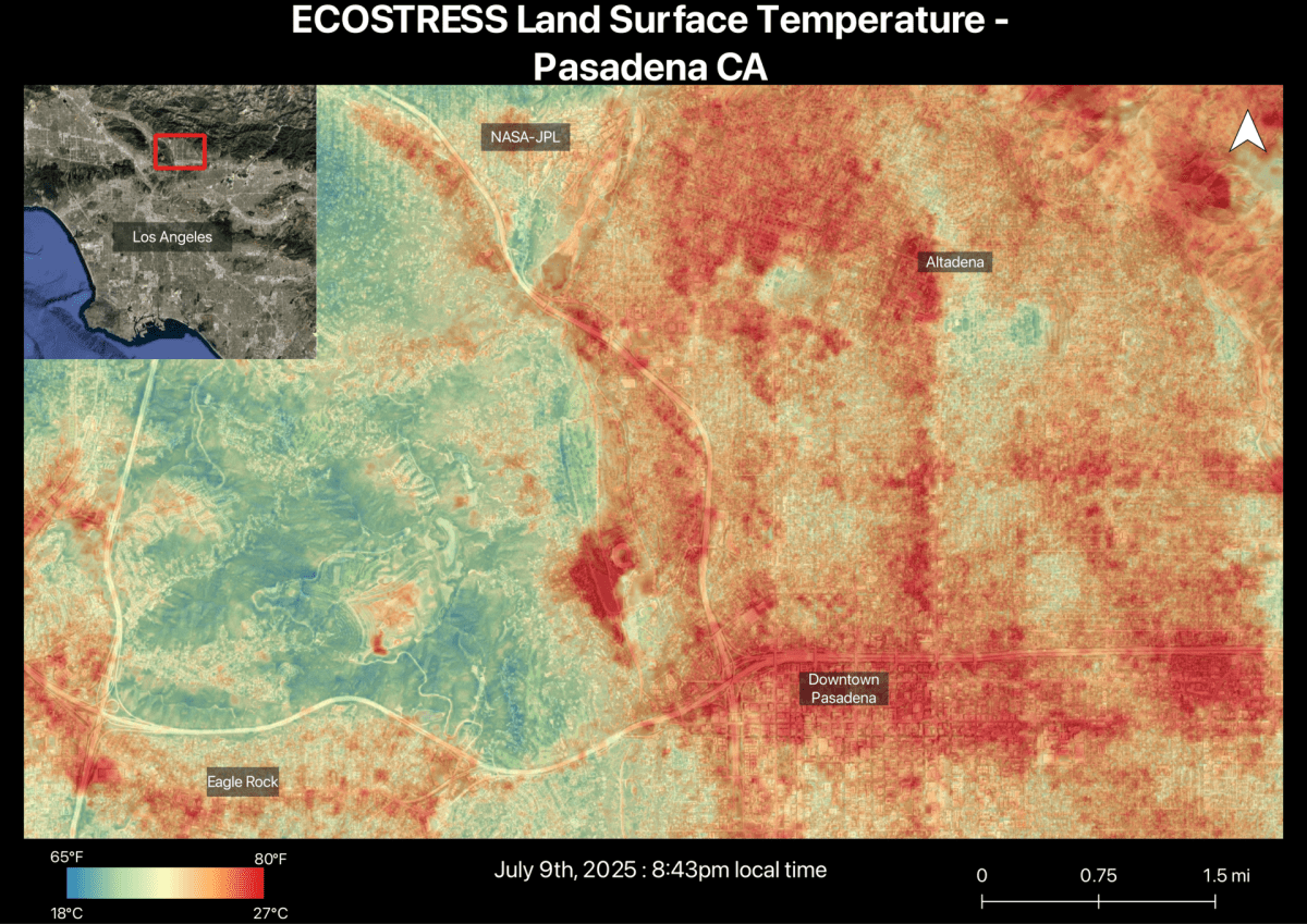 NASA’s ECOSTRESS Captures Short-Lived Heat Wave in L A Area (PIA26651 figA)