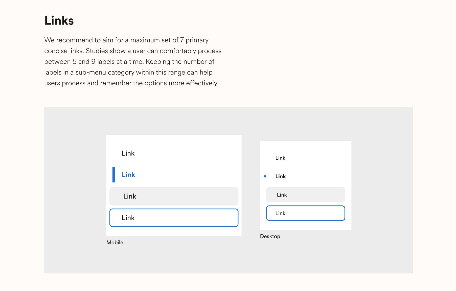 Responsive and accessibility guidance for the navigation system