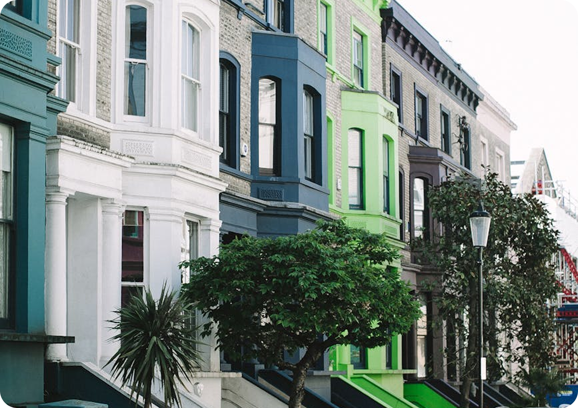 Row of colourful houses