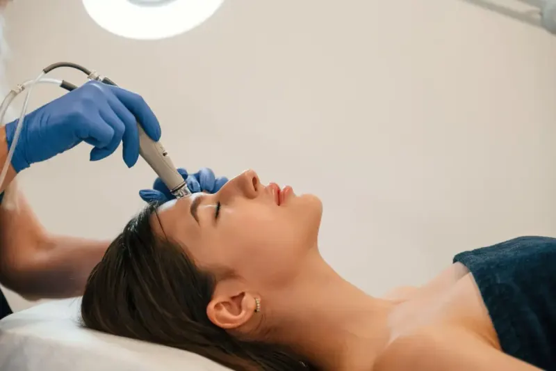IPL treatment handpiece treating sun damage at Call of Beauty Encinitas