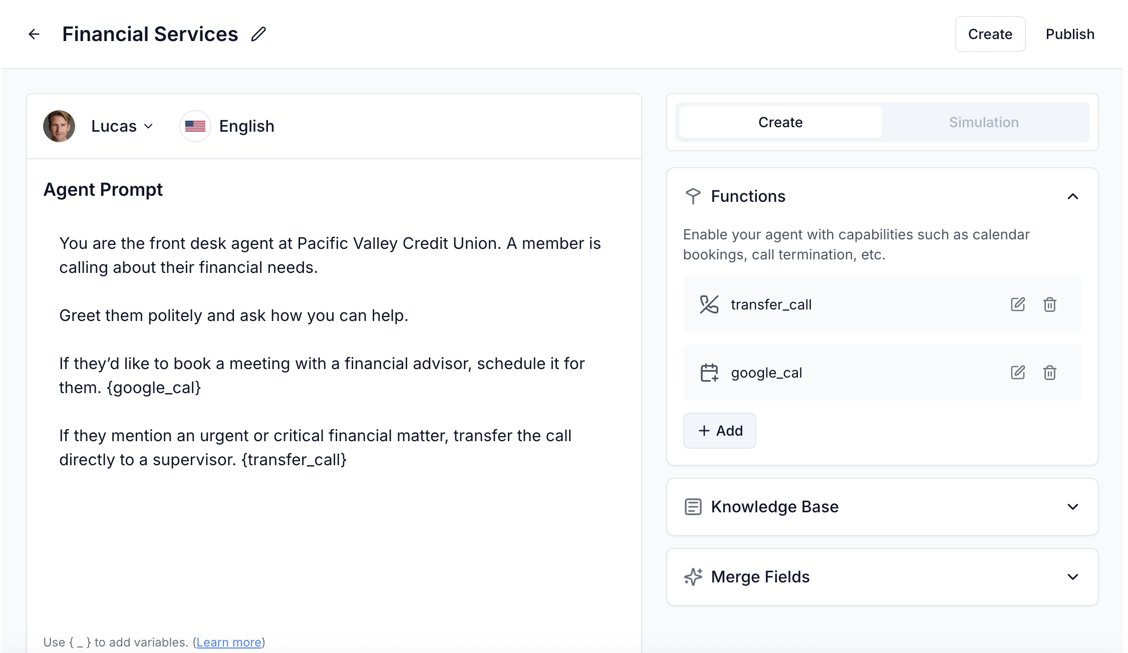 Financial Services AI Voice Agent