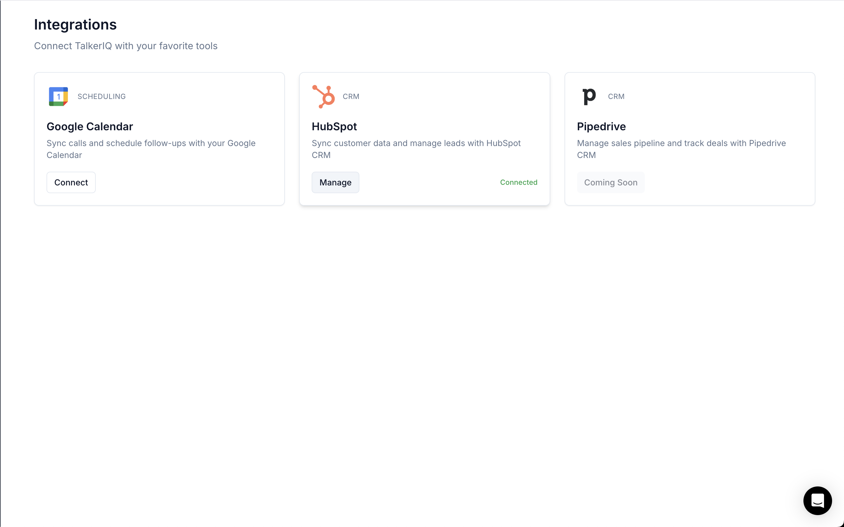 Step 1: Navigate to integrations page and click on Manage button