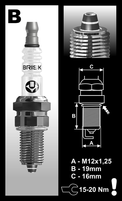 1X SPARK PLUG Brisk BR14ZC= DENSO X22ES-GU X22ESR-U NGK DR7EA DR7EB DR7ES DR7EVX