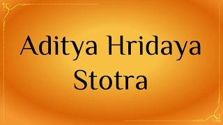 Aditya Hridaya Stotra Lyrics in Hindi - English