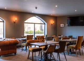 The seating area in our lovely John Paul Jones restaurant at The Bay Filey. image