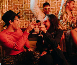 A group of people enjoying a party.