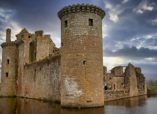 An image of the Caerlaverock Castle in Scotland. image