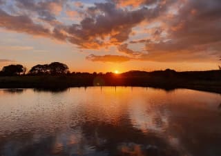Beautiful orange and read sunset at our Mill Rythe Holiday Park, Hampshire