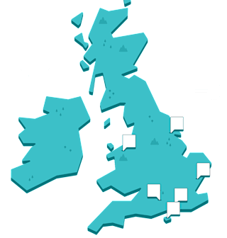 Map of the UK showing our park locations