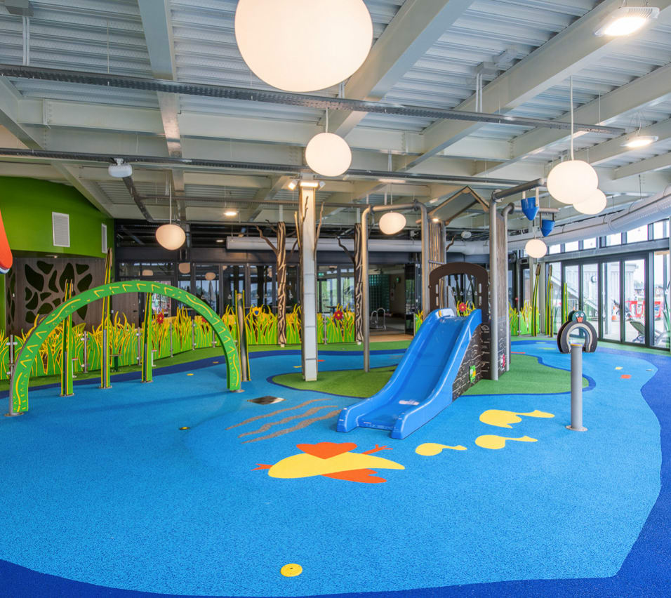 The indoor splash pad at our stunning resort, Tattershall Lakes. Ultimate family fun! image