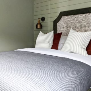 Comfortable double bed with pillows & linen included