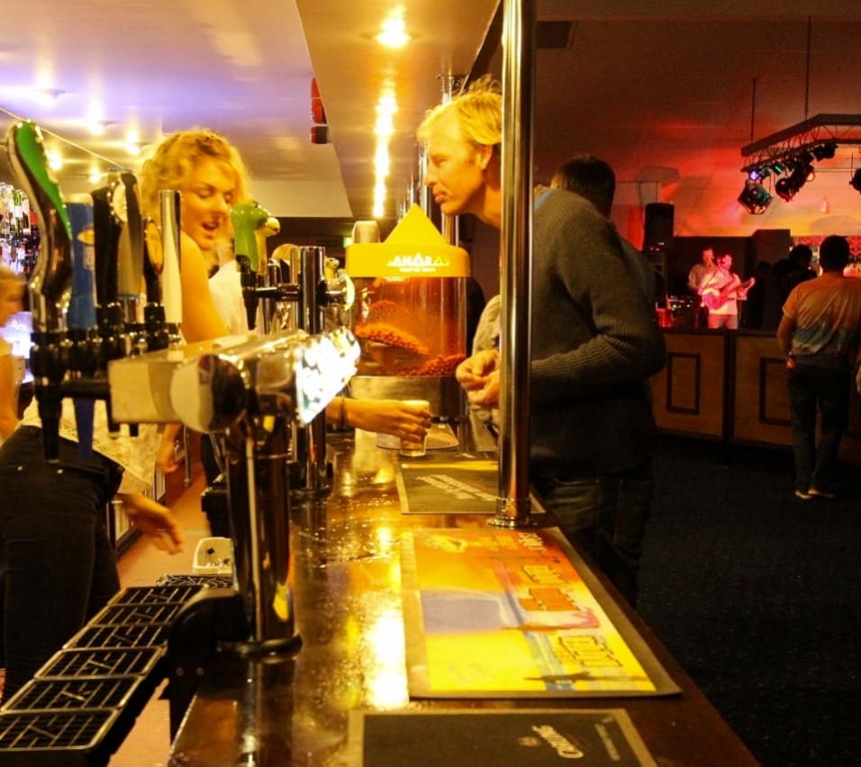 A shot from the bar in the Dynamite Bar at St Ives Bay holiday park. image