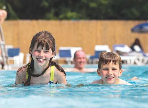 Outdoor pool at Sandy Balls