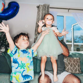 Cragg Family enjoying bubbles in in their Holiday Home