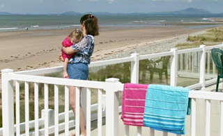 A family at one of our beach holiday parks. image