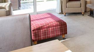 The living area of our bright and spacious indulgent static caravan. The perfect way to stay.
