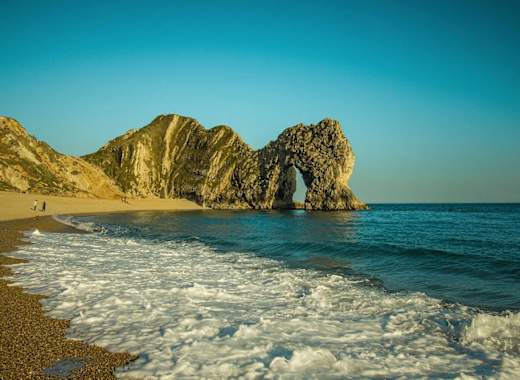 An image of Durdle Door on the coast of Dorset.