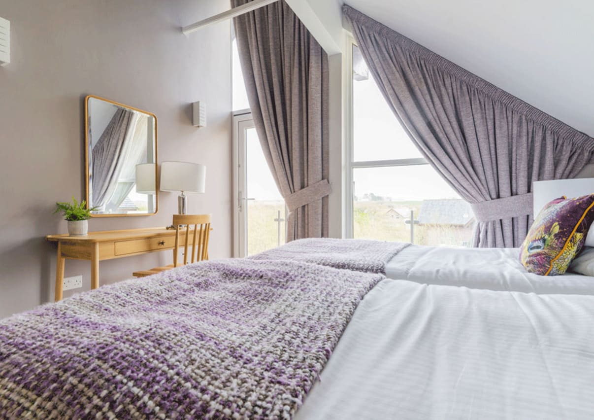 Comfortable double bed with pillows & linen included