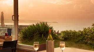 Views of the sea from our restaurant at St Ives Bay Holiday Park.