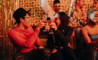 A group of people enjoying a party. image