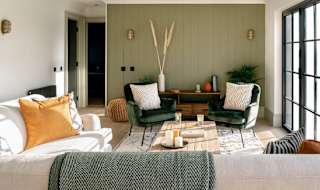 The stylish and modern living area of one of our holiday Barns at Retallack Resort & Spa, Cornwall. image