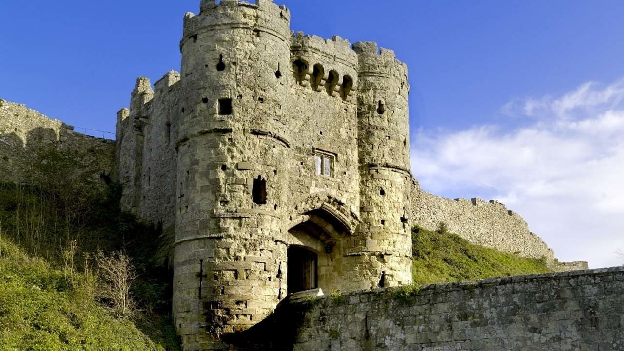 A view of Carisbrooke Castle near our resort.