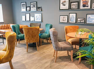 The interior of the Lakeside Bar & Eatery at The Lakes Rookley in the Isle of Wight. image