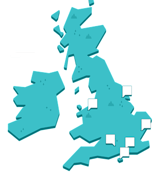 Map of the UK showing our park locations