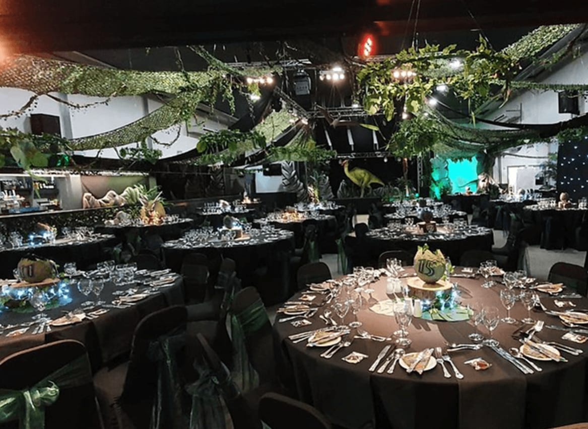 Our tables set up for a corportae event at Beachcomber Entertainment Centre. image