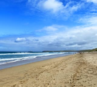 A view of the beach at St Ives Bay Holiday Park. image
