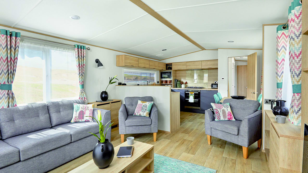 The inside of one of our static caravans for sale.