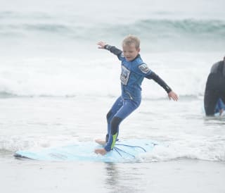 Surfing at Newquay Bay