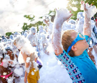 Family foam party