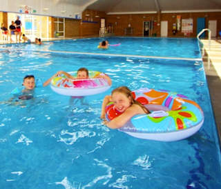 The indoor swimming pool at our holiday park in Cornwall, St Ives Bay.