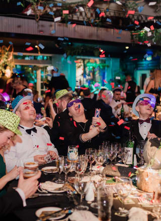 A group of people enjoying a party at one of our holiday parks.