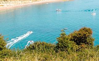 A clear sunny day at the beach of Whitecliff Bay. One of our static caravan holiday parks in the Isle Of Wight. image