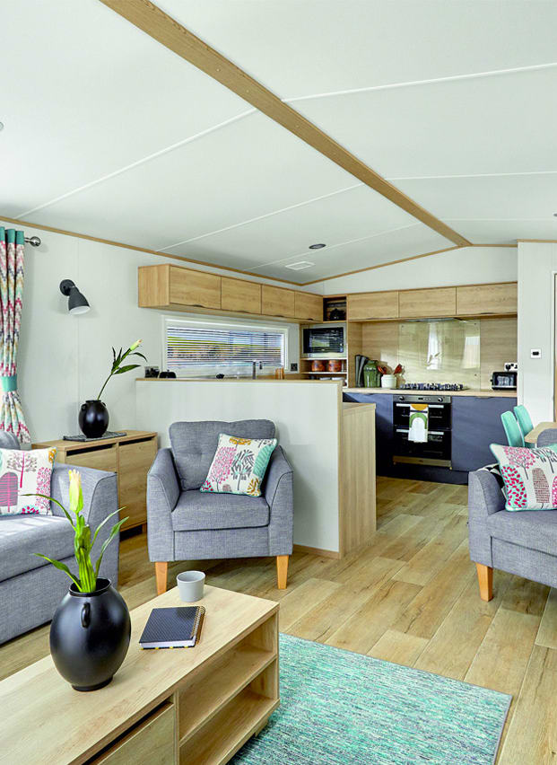 The inside of one of our static caravans for sale.