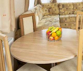 The lounge area of our spacious adapted static caravan. The perfect way to stay.