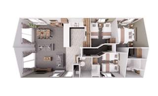 How big is a lodge caravan? image