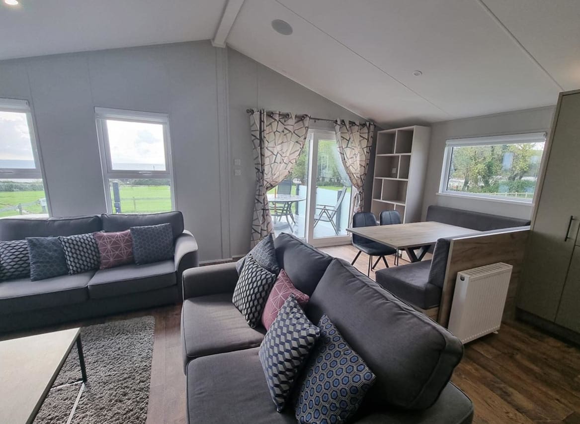 The living and lounge area of one of our exclusive accommodations, The Seaview Lodge. Book your holiday now! image