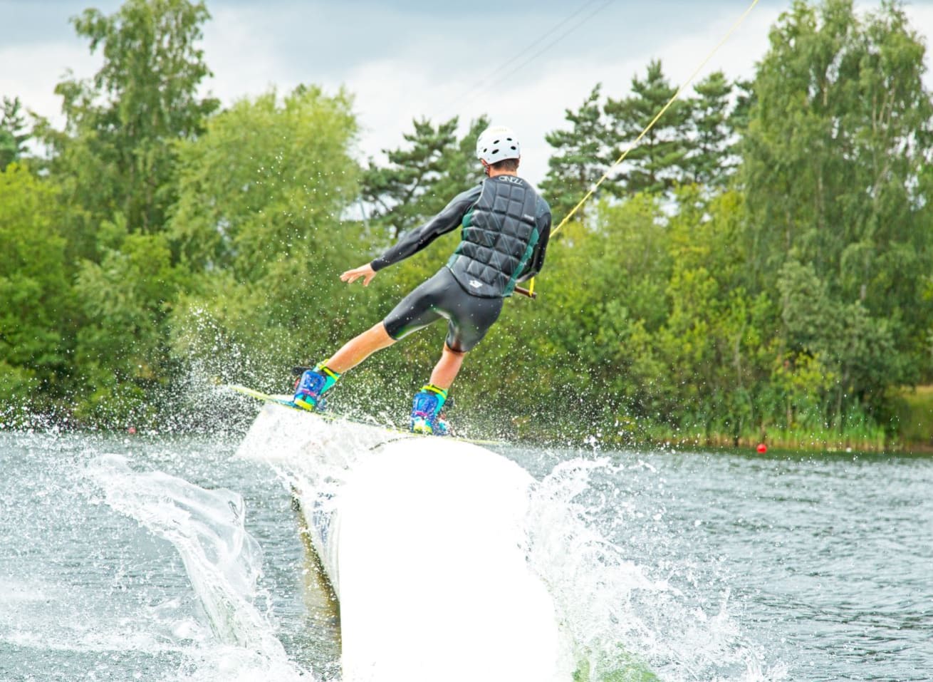 A male enjoying some watersports at the New Forest Water Park. image